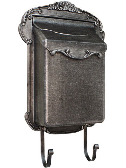 Scroll Design Cast-Aluminum Vertical Mailbox in Swedish Silver.
